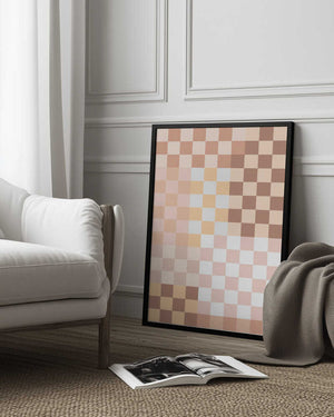 Tablou înramat „Checkerboard Harmony” de Elena Ristova