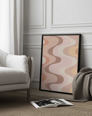Tablou înramat „Retro-Style Wavy Patterns” de Elena Ristova