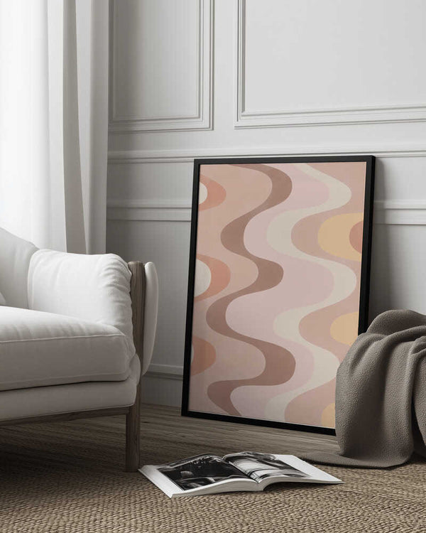 Tablou înramat „Retro-Style Wavy Patterns” de Elena Ristova