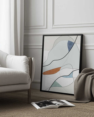 Tablou înramat „Fluid Shapes And Soft Color Blocks” de Elena Ristova