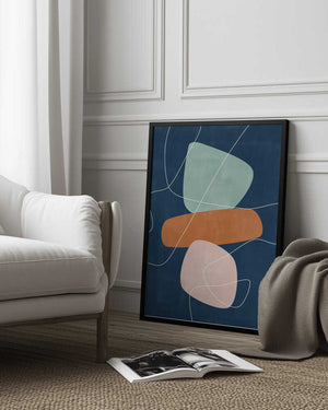 Tablou înramat „Floating Shapes” de Elena Ristova