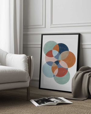 Tablou înramat „Colorful Overlapping Circles” de Elena Ristova