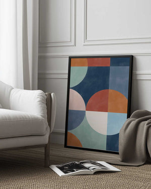 Tablou înramat „Geometric Shapes With Bold Circles” de Elena Ristova