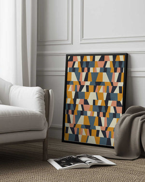 Tablou înramat „Rainbow Plus Shapes  Blue Mustard14” de Ana Rut Bre