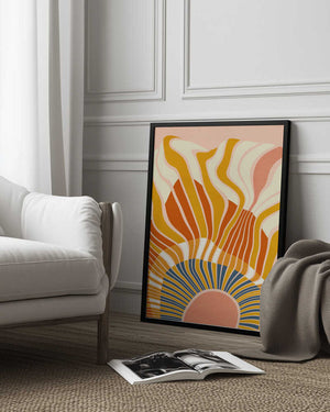 Tablou înramat „Rainbow Plus Shapes  Blue Mustard12” de Ana Rut Bre