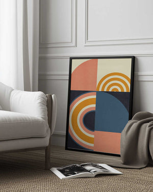 Tablou înramat „Rainbow Plus Shapes  Blue Mustard9” de Ana Rut Bre