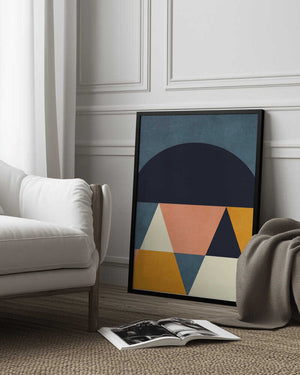 Tablou înramat „Rainbow Plus Shapes  Blue Mustard4” de Ana Rut Bre