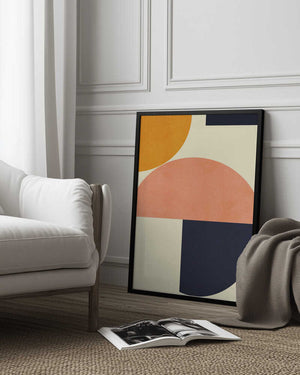 Tablou înramat „Rainbow Plus Shapes  Blue Mustard2” de Ana Rut Bre
