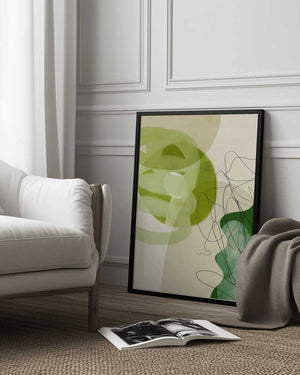 Tablou înramat „Painted Lines Green Tan 3 Kopie” de Ana Rut Bre