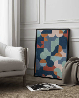 Tablou înramat „Geometric Abstract With Vibrant Colors” de Elena Ristova