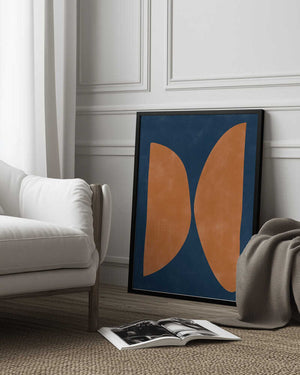 Tablou înramat „Bold Orange Geometric Shapes” de Elena Ristova