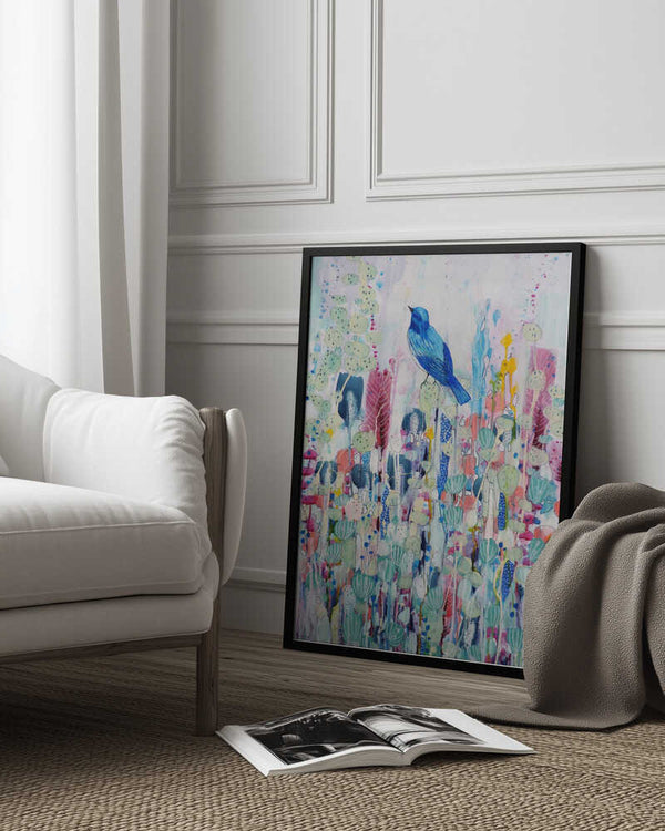 Tablou înramat „Le Temps Suspendu, 2022” de Sylvie Demers