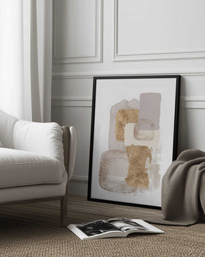 Tablou înramat „Neutral Gold 3” de Sally Ann Moss