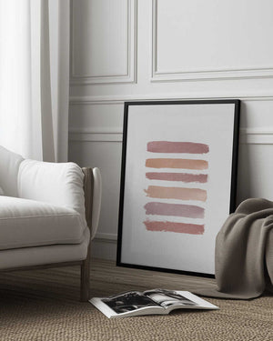 Tablou înramat „Dusty Rose Stripes” de Orara Studio