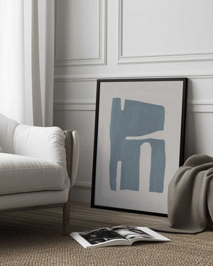 Tablou înramat „Mid Century Blue II” de Orara Studio