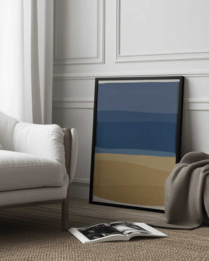 Tablou înramat „Modern Blue and Brown” de Orara Studio