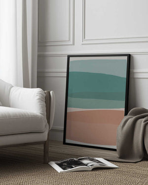 Tablou înramat „Modern Turquoise and Pink” de Orara Studio