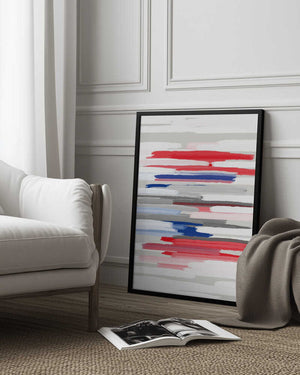 Tablou înramat „BILLS RED WHITE AND BLUES” de Fun Qui