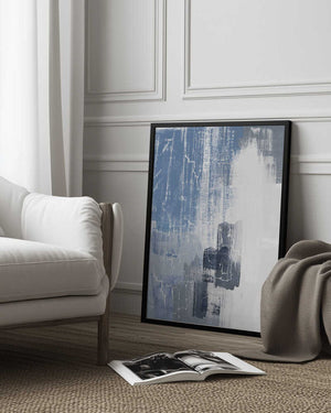 Tablou înramat „Blue Canvas 1” de Sally Ann Moss