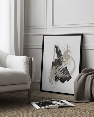 Tablou înramat „Black N Silver 1” de Sally Ann Moss