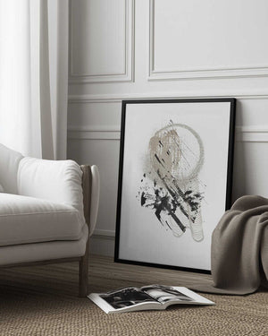 Tablou înramat „Black N Silver 3” de Sally Ann Moss