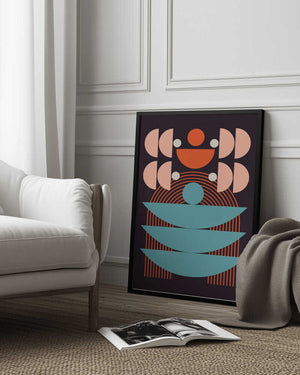 Tablou înramat „Mid Century Geometrical Balance” de Little Dean