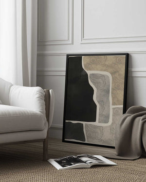 Tablou înramat „Black Abstract Mosaic” de Little Dean