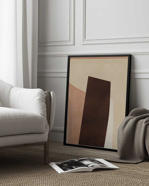 Tablou înramat „Geometric Shapes in Earthy Tones” de Little Dean
