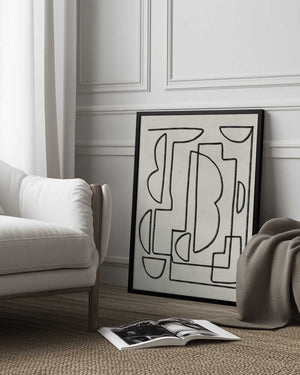 Tablou înramat „Abstract Line Art Sketch” de Little Dean