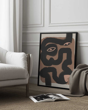Tablou înramat „Abstract Black Portrait” de Little Dean