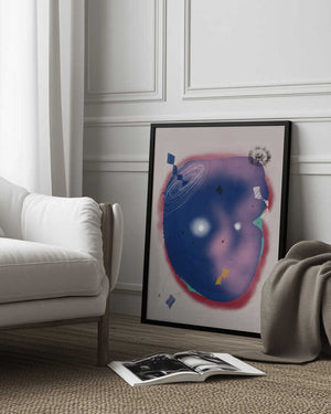 Tablou înramat „Geometric Shapes and a Cosmic Theme” de Little Dean
