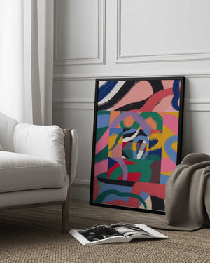 Tablou înramat „Colorful Line Ribbon Abstract” de Little Dean