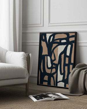 Tablou înramat „Abstract Maze Pathways” de Little Dean