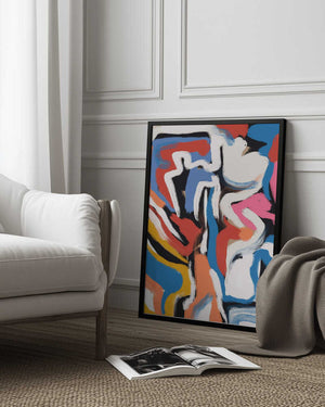 Tablou înramat „Bold colorful brushstrokes 02” de Little Dean