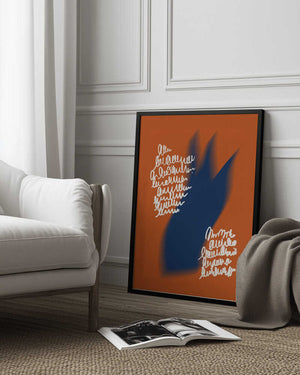 Tablou înramat „Abstract Blaze Script” de Little Dean