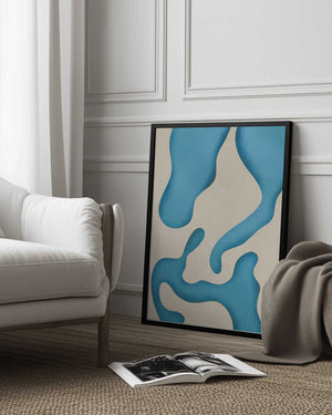 Tablou înramat „Azure Whimsy Flow” de Little Dean