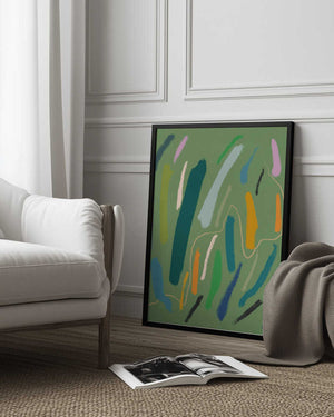 Tablou înramat „Bold Color Brushstrokes” de Little Dean
