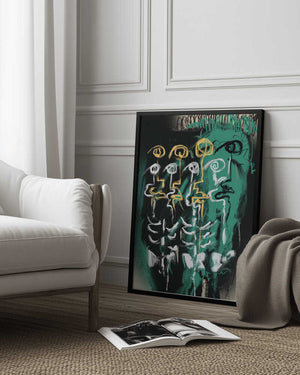 Tablou înramat „Ink and oil abstract 04” de Little Dean