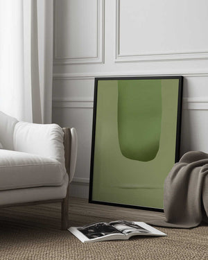Tablou înramat „Stone portrait green” de Little Dean
