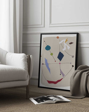Tablou înramat „Minimalistic Lines and Colorful Shapes” de Little Dean