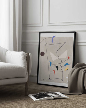 Tablou înramat „Minimalistic Lines and Colorful Shapes” de Little Dean