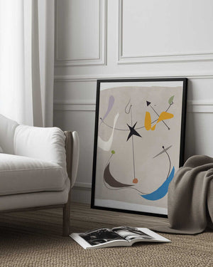 Tablou înramat „Minimalistic Lines and Colorful Shapes” de Little Dean