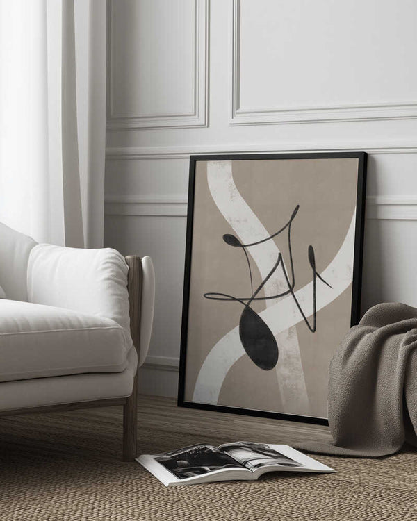 Tablou înramat „Beige abstract No.2” de Anne-Marie Volfova