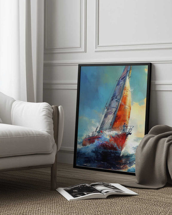 Tablou înramat „Yacht racing sport art 30” de Justyna Jaszke