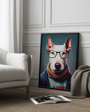 Tablou înramat „Hipster dog animal art” de Justyna Jaszke