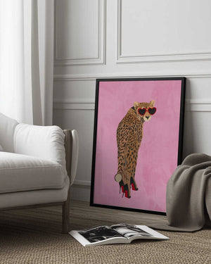 Tablou înramat „Sexy cheetah in heels” de Sarah Manovski