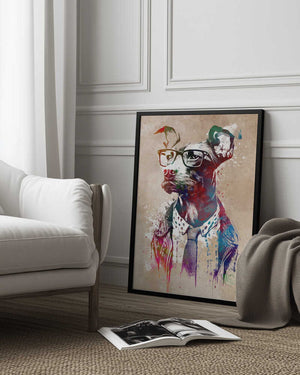 Tablou înramat „Dog graphic 2” de Justyna Jaszke