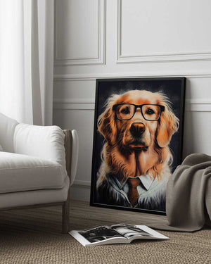 Tablou înramat „Dog hipster 2” de Justyna Jaszke