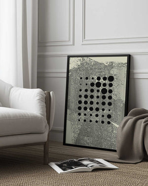 Tablou înramat „Black Geometric Circles” de Petr Strnad