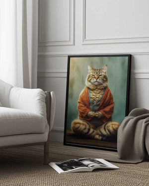 Tablou înramat „Cat yoga 1” de Justyna Jaszke